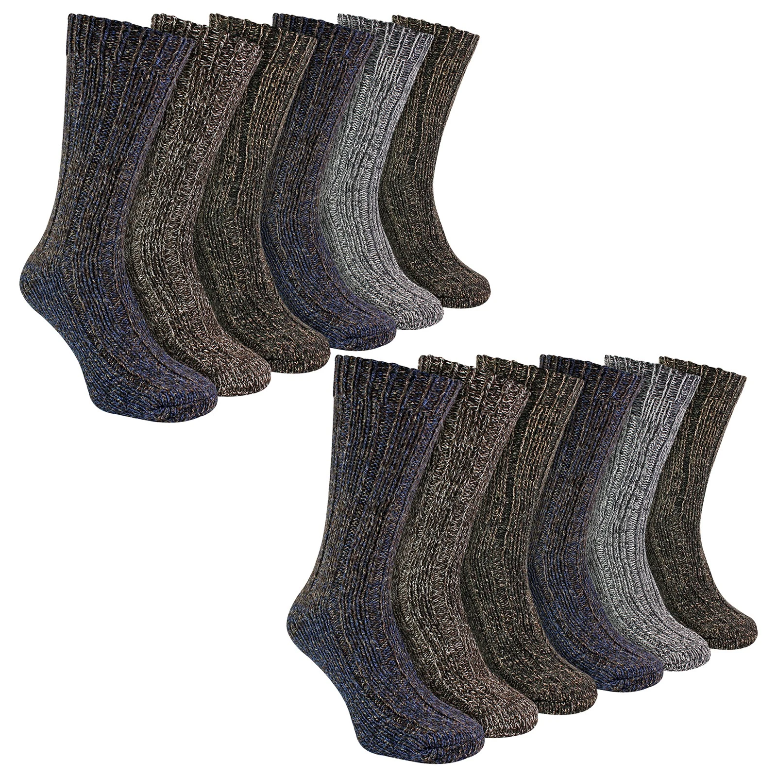 Mens Extra Thick Boot Socks by Sock Snob 12 Pairs Chunky Hiking Socks