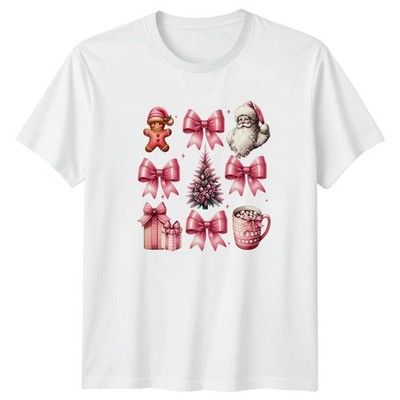 Weihnachten rosa Urlaub Lebkuchen Santa Herren Damen Grafik T-Shirt