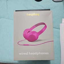 Heyday Wired Headphones Neon Violet 3.5mm Jack Comfort Fit Headband Microphone
