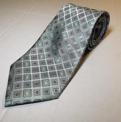 STAFFORD Vintage Diamond Geometric Silk Tie NEW