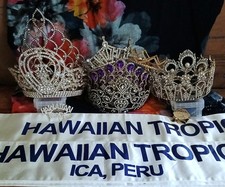 Miss Universe USA America Hawaiian Tropic Vintage, etc. Crowns  Sashes LOT
