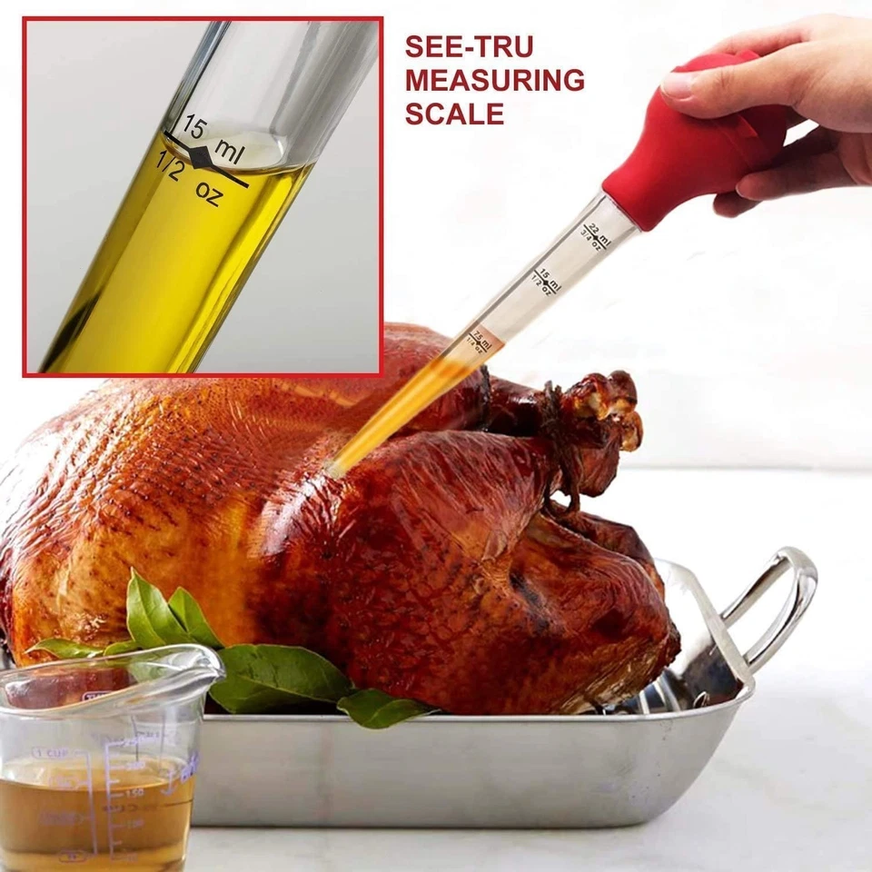 Juego Premium Turkey Baster - Resistente al calor/sin BPA con cepillo y agujas inyectoras Foto 3 de 4