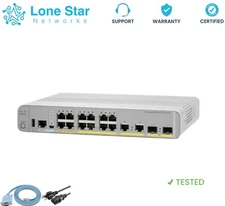 Cisco WS-C3560CX-12PC-S 12-Port GE PoE+ SFP IP Base Compact Layer 3 Switch