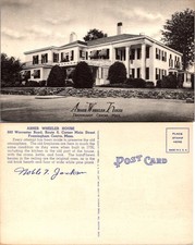 Postcard Abner Wheeler House Framingham Massachusetts Historic Home Old Fireplac