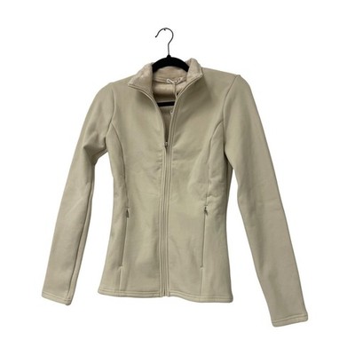 Oysho Womens Jacket S Small Cream Full Zip Stretch Fleece Lined 1628/628 NWT
