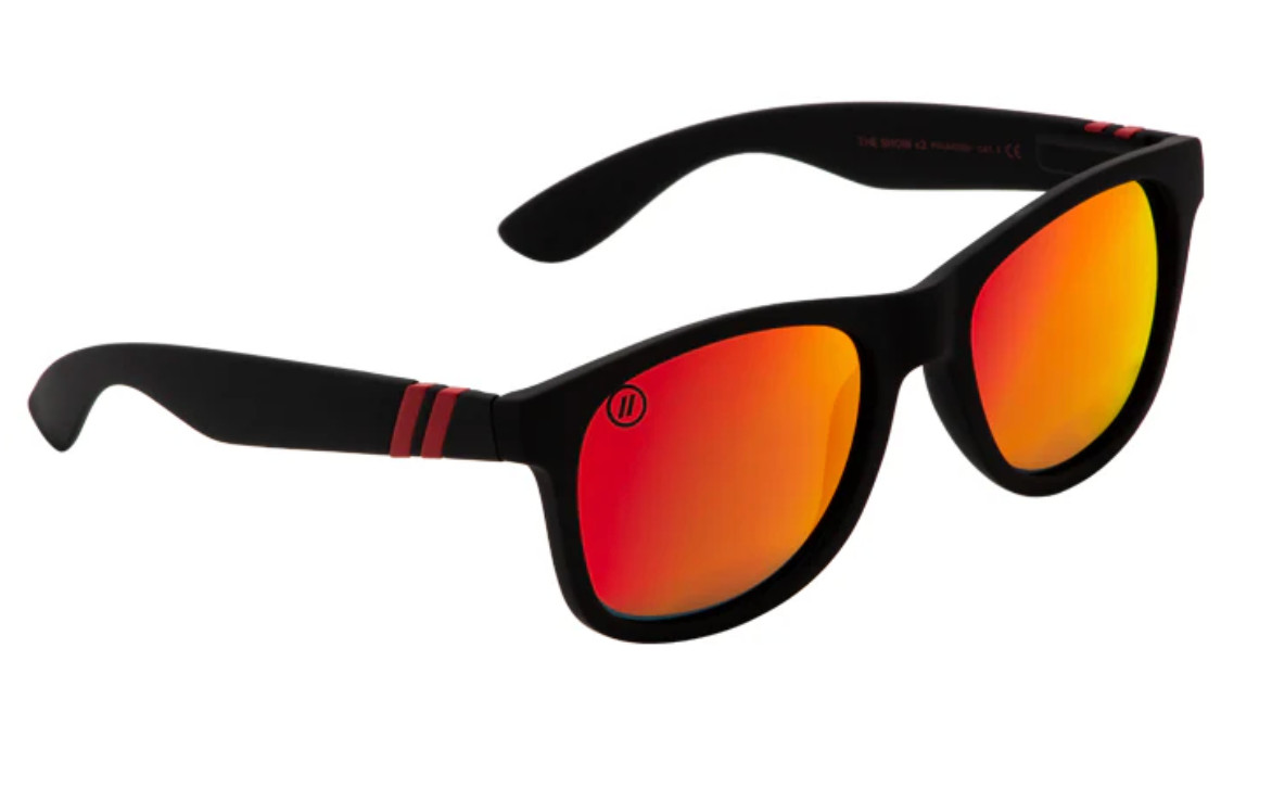 The Show  Sunglasses Matte Black Unisex Red Mirror Lens *new