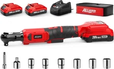 3/8" Cordless Ratchet Wrench Set, 60FT-LBS(80N.m) Electric Ratchet, 2 X 20V Char