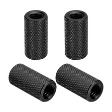 8Pcs, Knurled Thumb Nut 1/4"-20x20mm Pass Hole Nut Aluminum Alloy Bright Black
