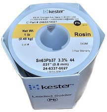 KESTER SOLDER 24-6337-0027 Solder Wire, 63/37 SN/PB, 183 C, 1LB 1  1 