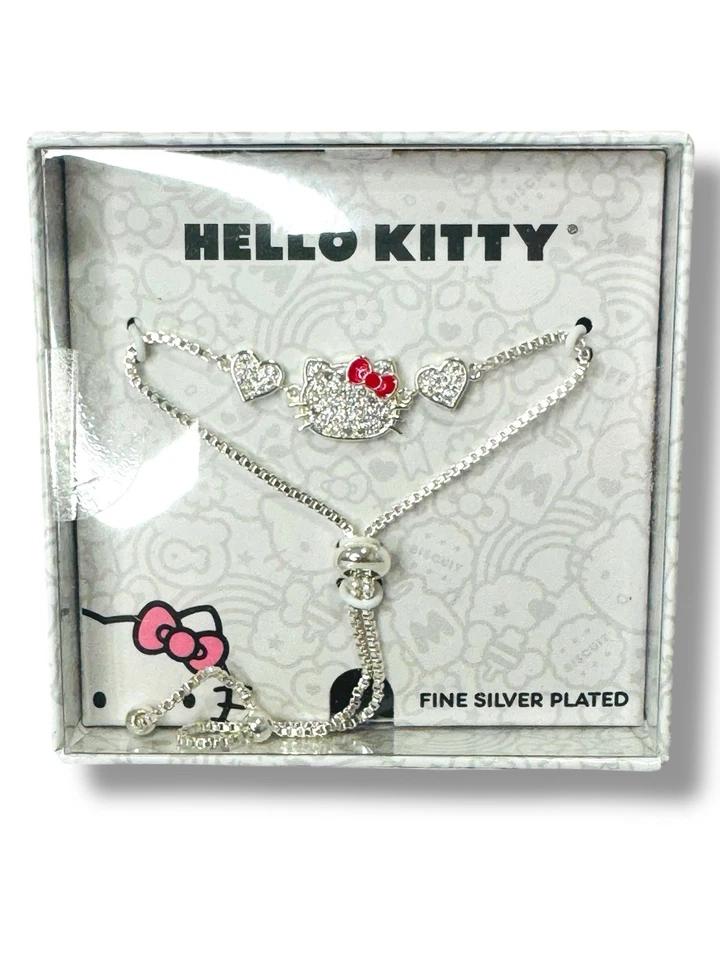 Pulsera plateada temática de Hello Kitty ideal para mujeres/niñas - nueva en caja Foto 2 de 4