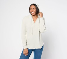 Belle by Kim Gravel Women's Top Sz L Make Your Vintage White Melange A724063