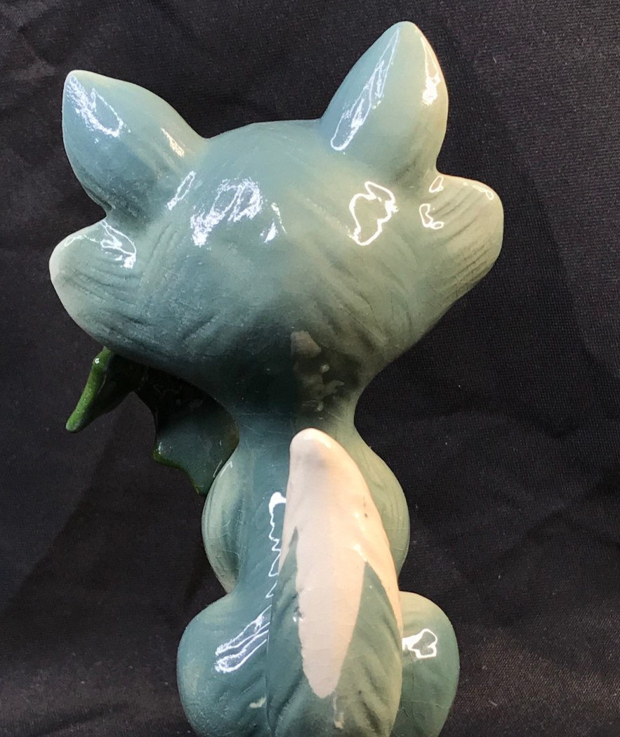 Kreiss “Merry Christmas” Gray Winking Cat Bell Japan 8”