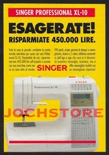 Pubblicità Singer macchina da cucire Professional XL-10 anno 1993