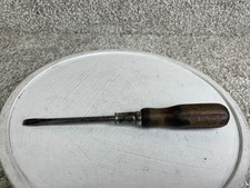 Vintage Bridgeport 7 1/2" Flat Head Wood Handle Screwdriver USA