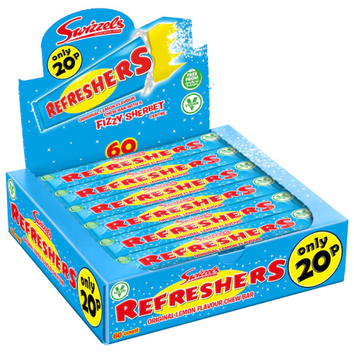 VSTAR Refreshers Original Lemon Flavoured Chew Bars - Full Box Sweets 30 Bars