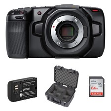 Blackmagic Design Cine Camera 4K w/ Case 64GB Memory Card Battery Pack