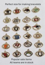 Sale lot of 2-6 pcs mixed Football shape enamel charms of NFL 32 Football teams