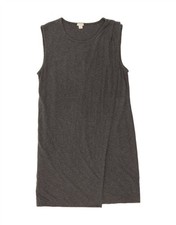 J. CREW Womens Sleeveless Shift Dress UK 16 Large Grey Cotton BA08