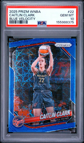 2025 Panini Prizm WNBA Caitlin Clark #22 Blue Velocity PSA 10