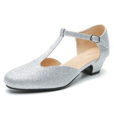 MAIERNISI JESSI Women's T-Strap Mary Jane Pumps, Low Block Heel, Closed Toe, ...