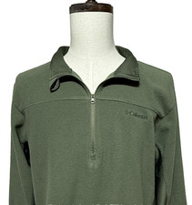 Columbia 1/2 Zip Pullover Mens Large Green Hart Mountain Fleece Pullover Sweater