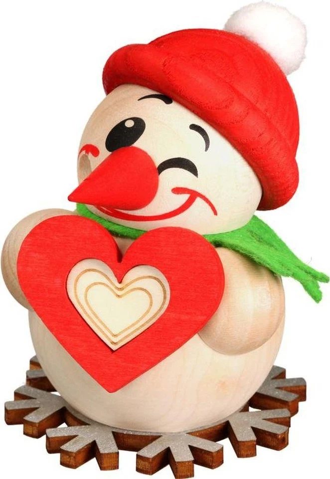 SEIFFENER VOLKSKUNST EG SCHAUWERKSTATT Kugelräucherfigur klein Cool Man mit Herz BxHxT =6x8x7cm NEU Räucherfigur