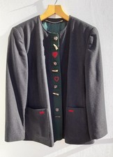 Julius Lang women's 100% pure new wool Tiroler Loden embroidered Tracht jacket