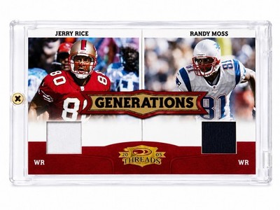 2005 Donruss Threads Generations Jerry Rice Randy Moss Jersey #G-13 239/250