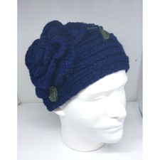 Blue Handmade Crochet Women Ear Warmer Headband Head Covering