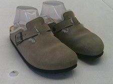 Birkenstock Boston Shearling Slippers Womens Size 6 Beige Suede Lined Warm Clog