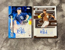 Michael Baez 2020 Topps Chrome Blue Refractor SP /150 & Signature Series Auto 