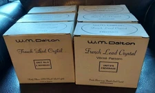 W. M Dalton 24% French Lead Crystal  Glasses #6-6  box12 Beverages & Box