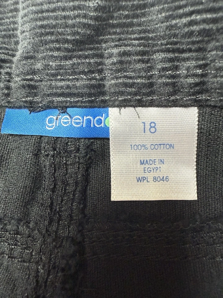 Pantalones cargo vintage GREENDOG niñas 18 XXL pana negra 100 % algodón Y2K años 90 Foto 2 de 4