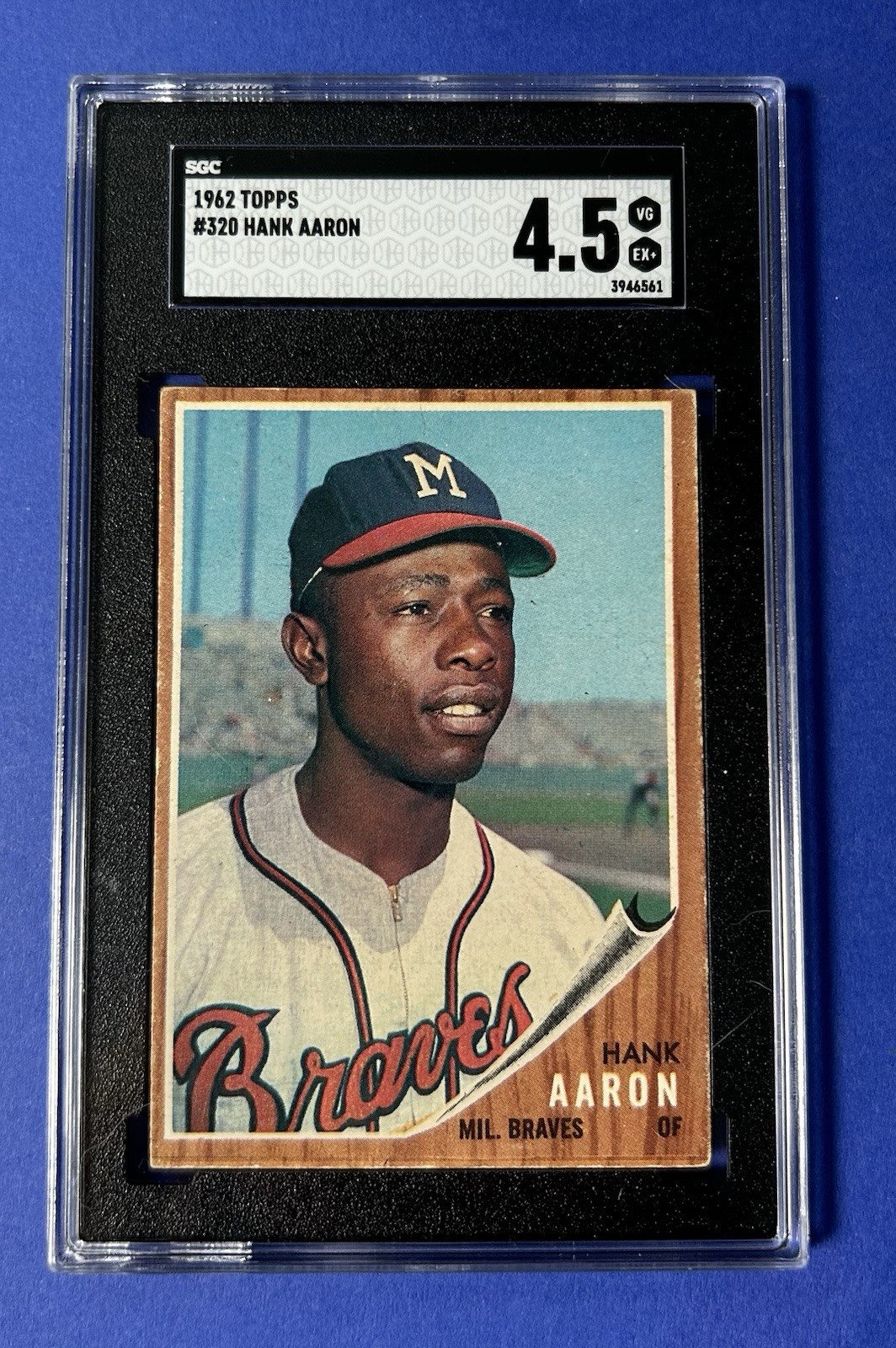 1962 Topps Hank Aaron Milwaukee Braves #320 SGC 4.5 VG-EX+