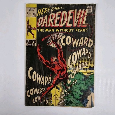 Daredevil Issue 55 Marvel Comic Book 1969 Silver Age Cry Coward