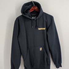 Carhartt Hanover Loose Fit Kangaroo Pocket Pullover Hoodie Navy Blue Size S