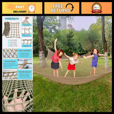 Double Layer Climbing Net for Kids - Playground Safety Cargo Net for Treehouse 