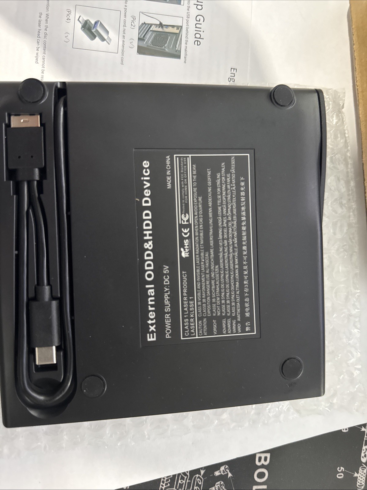 JKNJX External CD DVD Drive Reader Burner Player USB 3.0 Type-C PC MAc ...