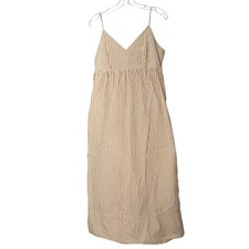 Quince 100% Organic Cotton Sleeveless Maxi Dress Terracotta Stripe - Small