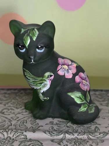 Deep Purple Fenton Cat HP Hummingbird By M. Kibbe LE 4/54