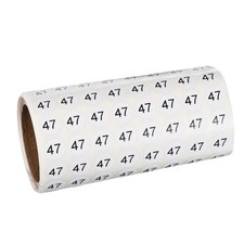 0.4" Small Round Number Stickers Roll, 1000 Pcs Circle Labels, Black Number 47