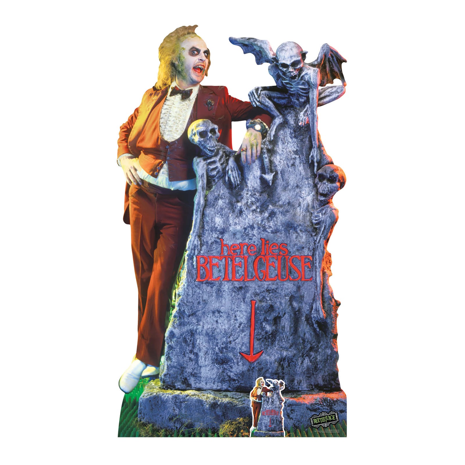 Beetlejuice Tombstone Cardboard Cutout Michael Keaton Standee with Free Mini