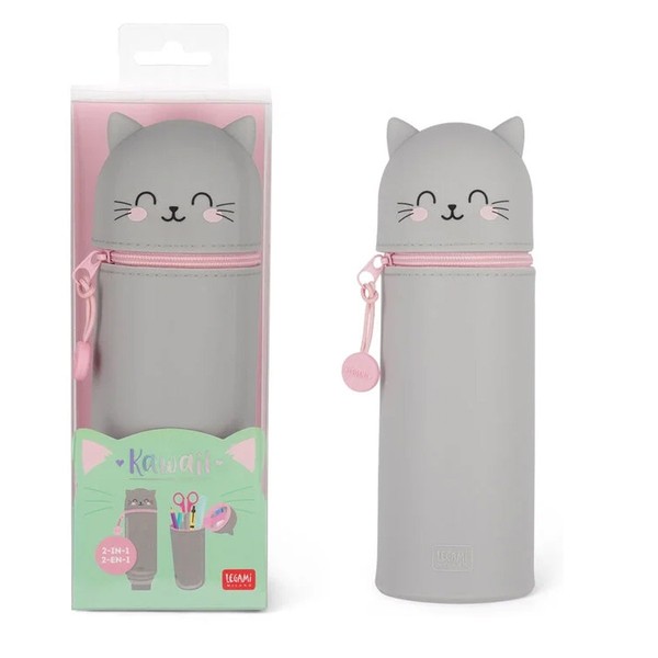 Legami 2-IN-1 Kawaii FedermÄPpchen Schlamper Stiftehalter Katze Kitty Neu Ovp-image