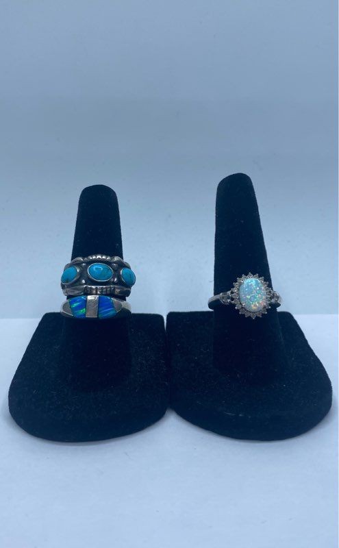 Sterling Silver Assorted Ring/Earring Jewelry Bun… - image 2