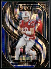 2024 Panini Select Drake Maye Premier Level Black & Blue Shock Prizm RC #113