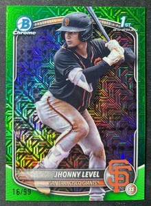 2025 Bowman Chrome Jhonny Level Mega Box Green Refractors /99 #BCP-147 1st
