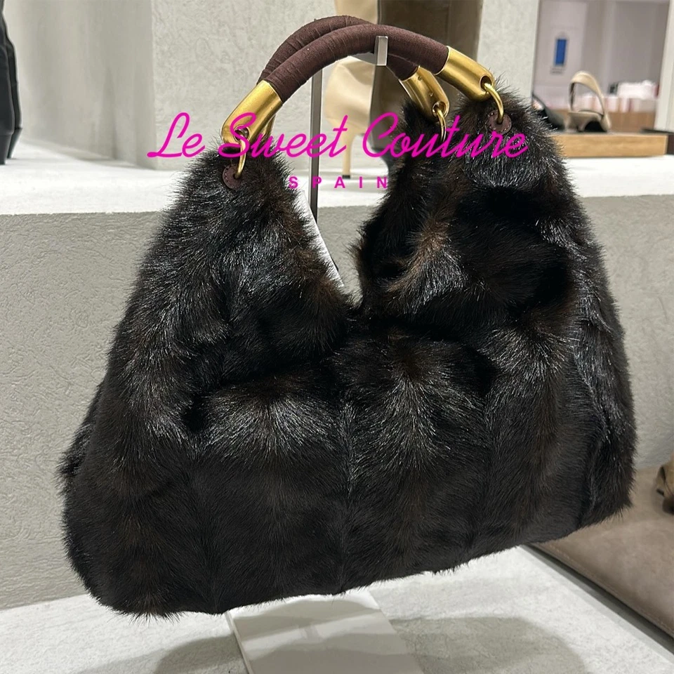 ZARA WOMAN NWT FW25 BROWN FAUX FUR MAXI BAG 6046/610/700 - Image 2 of 4