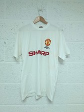 Manchester United Football Club Treble Champions 1999 T-Shirt Sharp Logo Size L