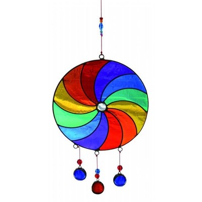Suncatcher ''Spirale'' mehrfarbig ca. 24 cm Mobile rund Fensterdeko Windspiel