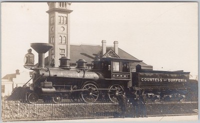 Countess of Dufferin CPR No. 1 Engine Locomotive Conductor ? RPPC Postcard H79